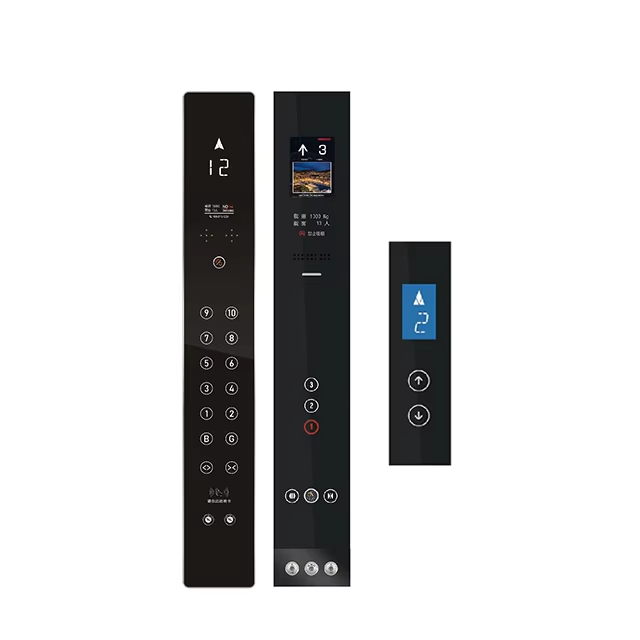 Màn hình cảm ứng gắn tường thang máy VTSP336 với nút thang máy Thiết kế hiện đại Thép không gỉ & Kính Cop và Lop