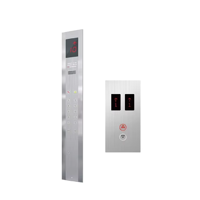 Màn hình cảm ứng gắn tường thang máy VTSP336 với nút thang máy Thiết kế hiện đại Thép không gỉ & Kính Cop và Lop