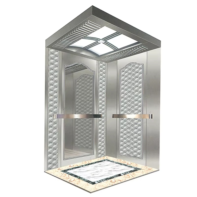 VTEP121 Bán chạy NV Model 6-8 Người 630kg Thang máy hiện đại AC không hộp số Tòa nhà thang máy chở khách với sàn nhựa PVC bằng thép không gỉ