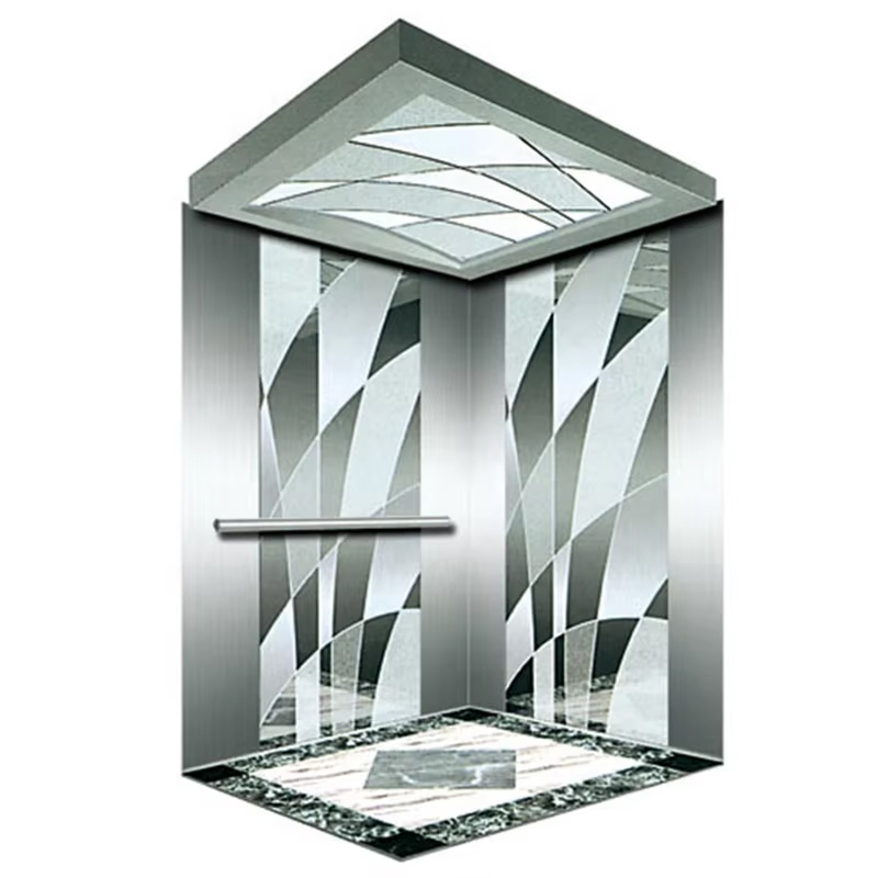 VTEP121 Bán chạy NV Model 6-8 Người 630kg Thang máy hiện đại AC không hộp số Tòa nhà thang máy chở khách với sàn nhựa PVC bằng thép không gỉ
