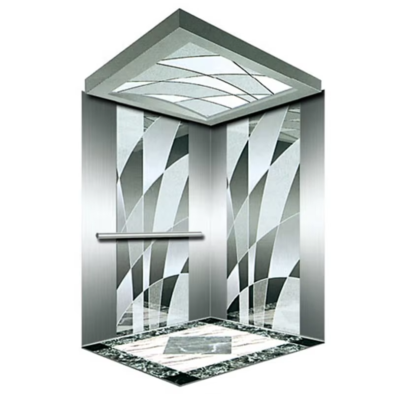 Cabin thang máy chở khách VTSP130 dành cho khách sạn có kết cấu bằng thép không gỉ Đèn LED trần trang trí Bảo hành 1 năm