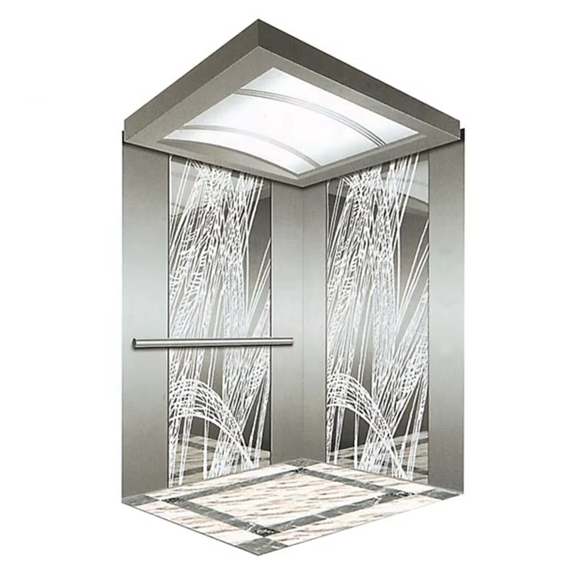 Cabin thang máy chở khách VTSP130 dành cho khách sạn có kết cấu bằng thép không gỉ Đèn LED trần trang trí Bảo hành 1 năm