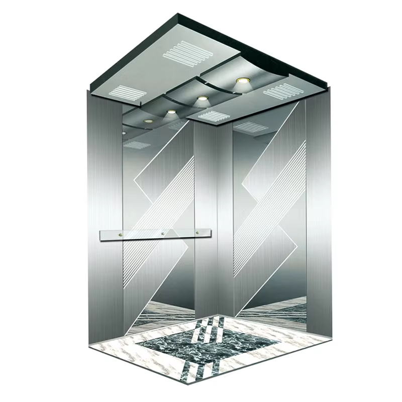 Cabin thang máy chở khách VTSP130 dành cho khách sạn có kết cấu bằng thép không gỉ Đèn LED trần trang trí Bảo hành 1 năm