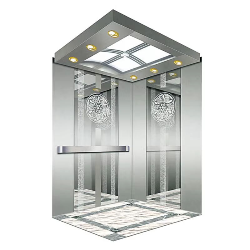 Cabin thang máy chở khách VTSP130 dành cho khách sạn có kết cấu bằng thép không gỉ Đèn LED trần trang trí Bảo hành 1 năm