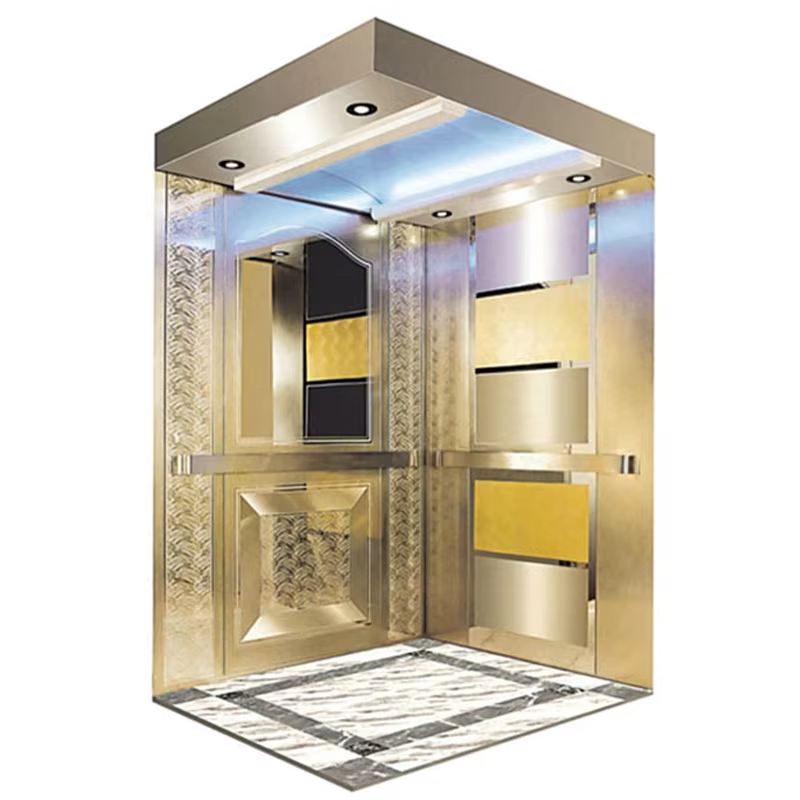 Bộ phận & phụ kiện thang máy VTSP137 Cabin thang máy bằng thép không gỉ hiện đại cho các tòa nhà thương mại