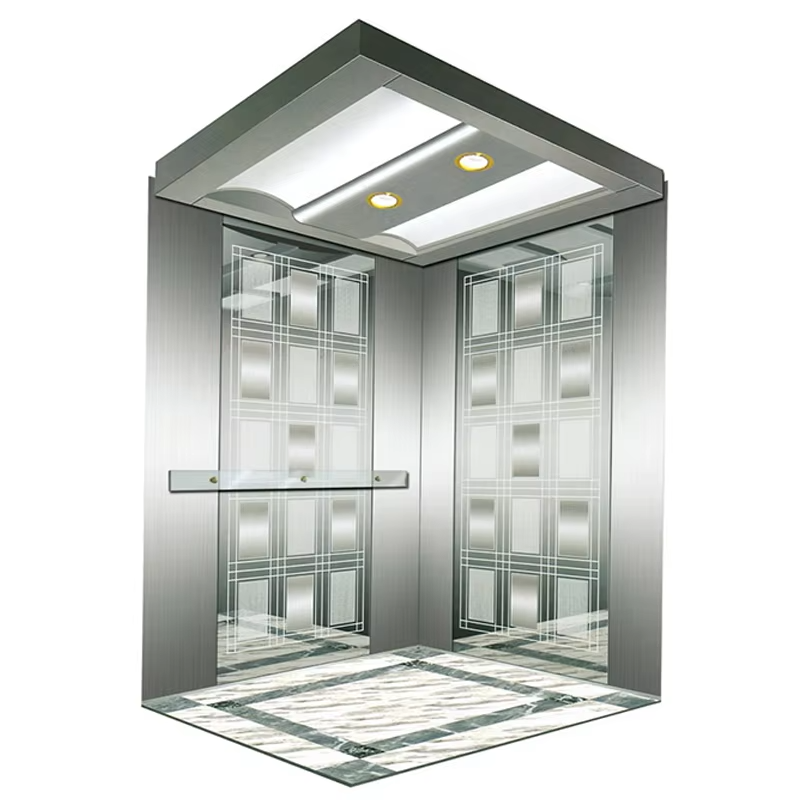 Bộ phận & phụ kiện thang máy VTSP137 Cabin thang máy bằng thép không gỉ hiện đại cho các tòa nhà thương mại