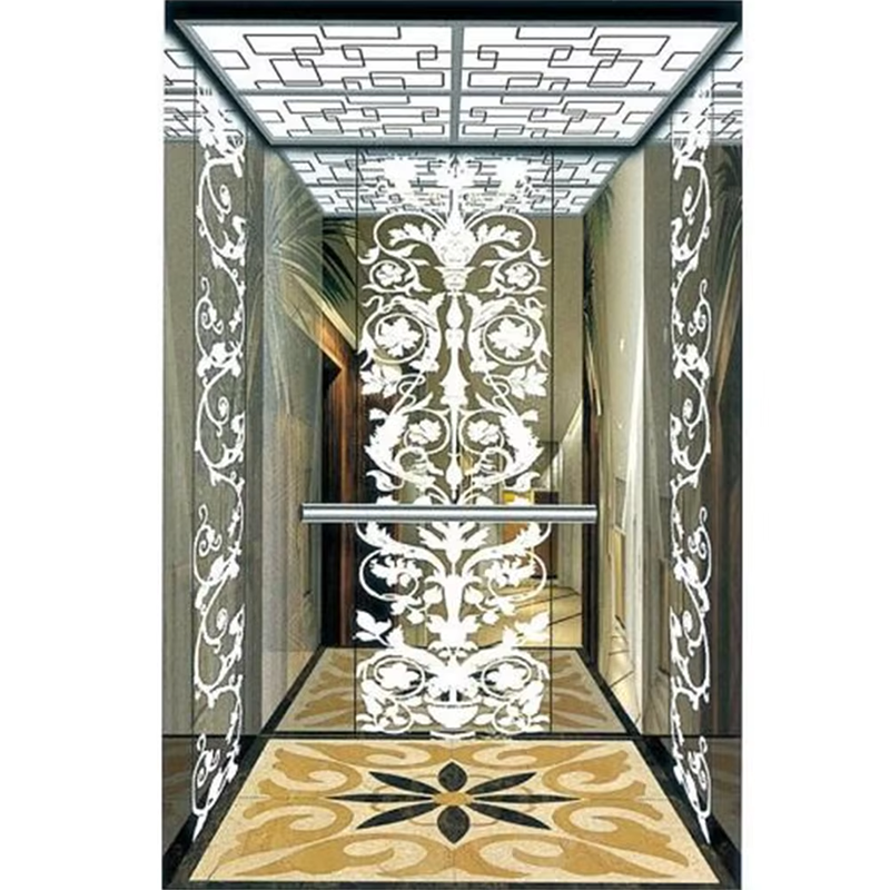 Bộ phận & phụ kiện thang máy VTSP127 Cabin nâng bằng thép không gỉ bền bỉ có viền và tay vịn
