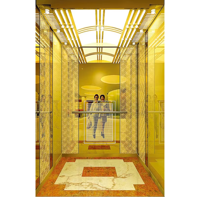 Bộ phận & phụ kiện thang máy VTSP127 Cabin nâng bằng thép không gỉ bền bỉ có viền và tay vịn