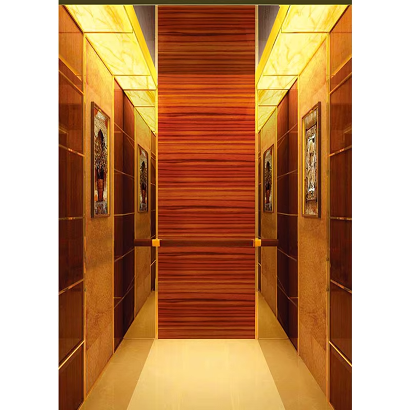 Bộ phận & phụ kiện thang máy VTSP127 Cabin nâng bằng thép không gỉ bền bỉ có viền và tay vịn