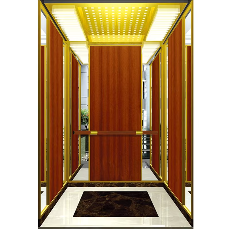 Bộ phận & phụ kiện thang máy VTSP127 Cabin nâng bằng thép không gỉ bền bỉ có viền và tay vịn